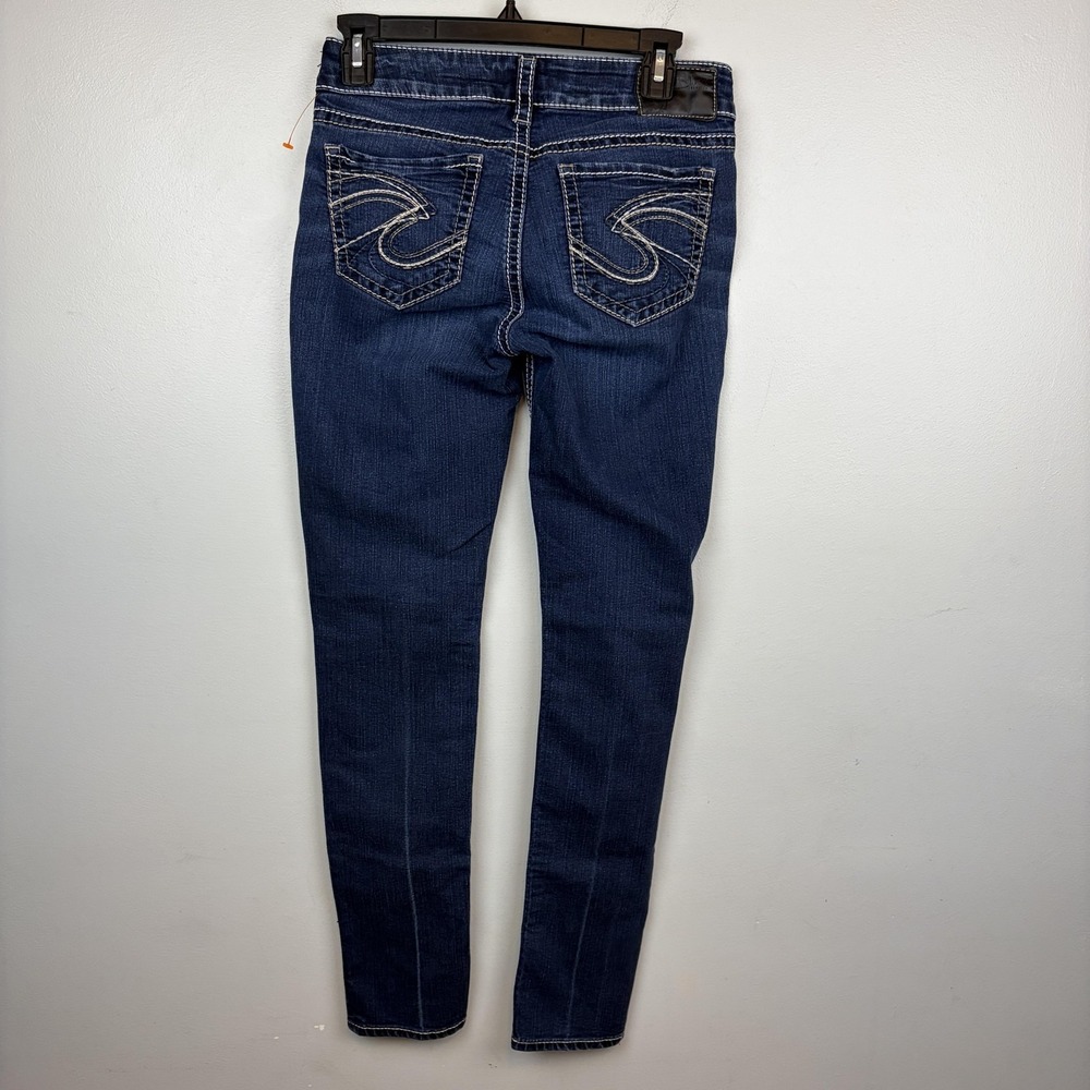 Silver Jeans‎ Co Suki Mid Skinny Jeans Womens 27x31 Blue Super Stretch Denim - Picture 2 of 10